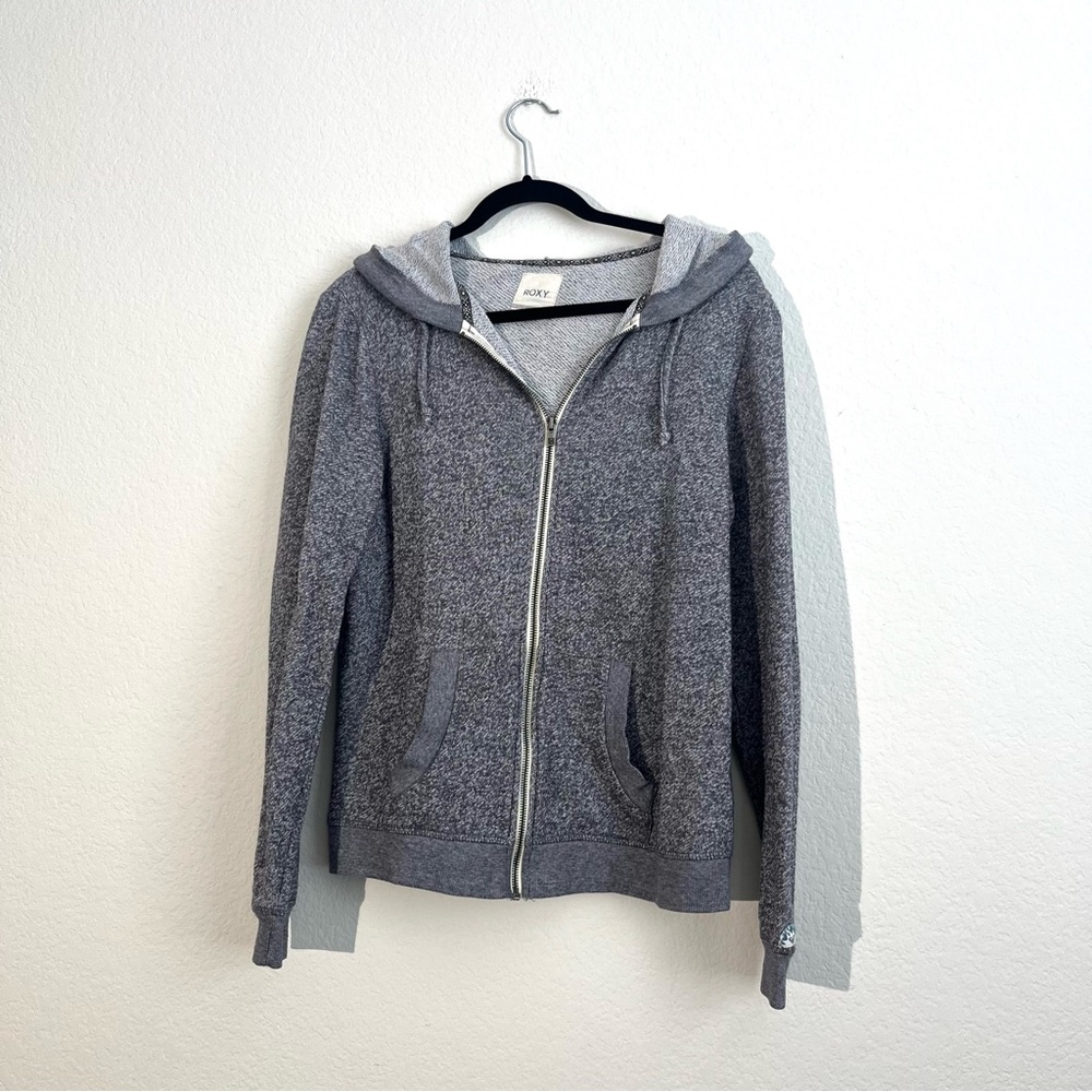Roxy Charcoal Gray Zip-Up Hoodie